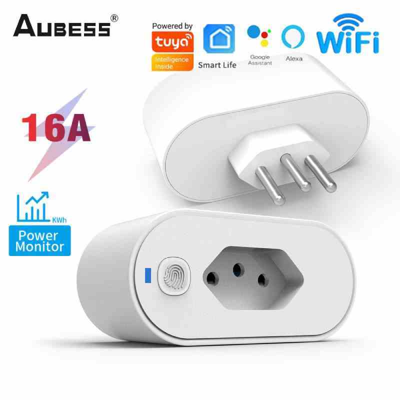 Ổ cắm Aubess Wifi Bộ chuyển đổi ổ cắm thông minh 16a Hỗ trợ Điều khiển ứng dụng cuộc sống thông minh Alexa Google Home Control