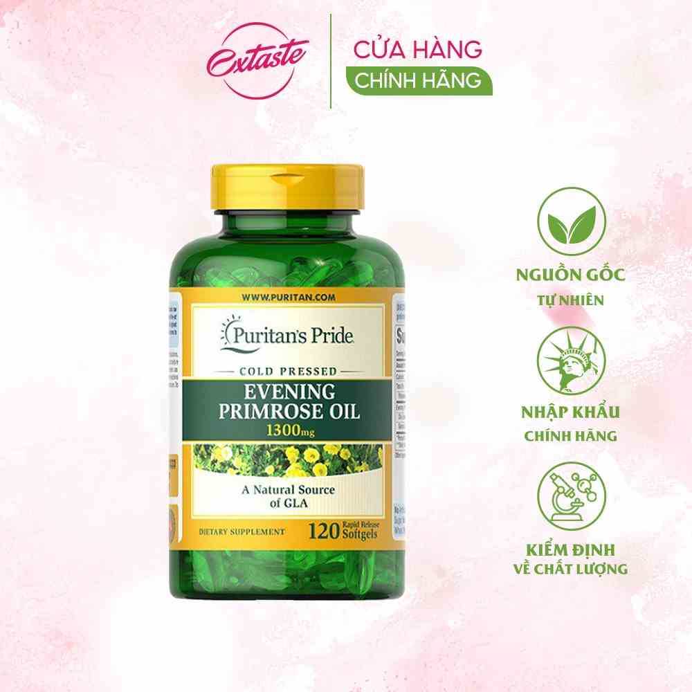 Tinh dầu hoa anh thảo Kirkland Signature puritans pride evening primrose oil 1300mg 120 viên extaste