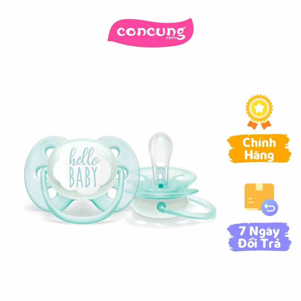 Ty ngậm Philips Avent siêu mềm 0-6M vỉ đơn (SCF522/01, xanh) 