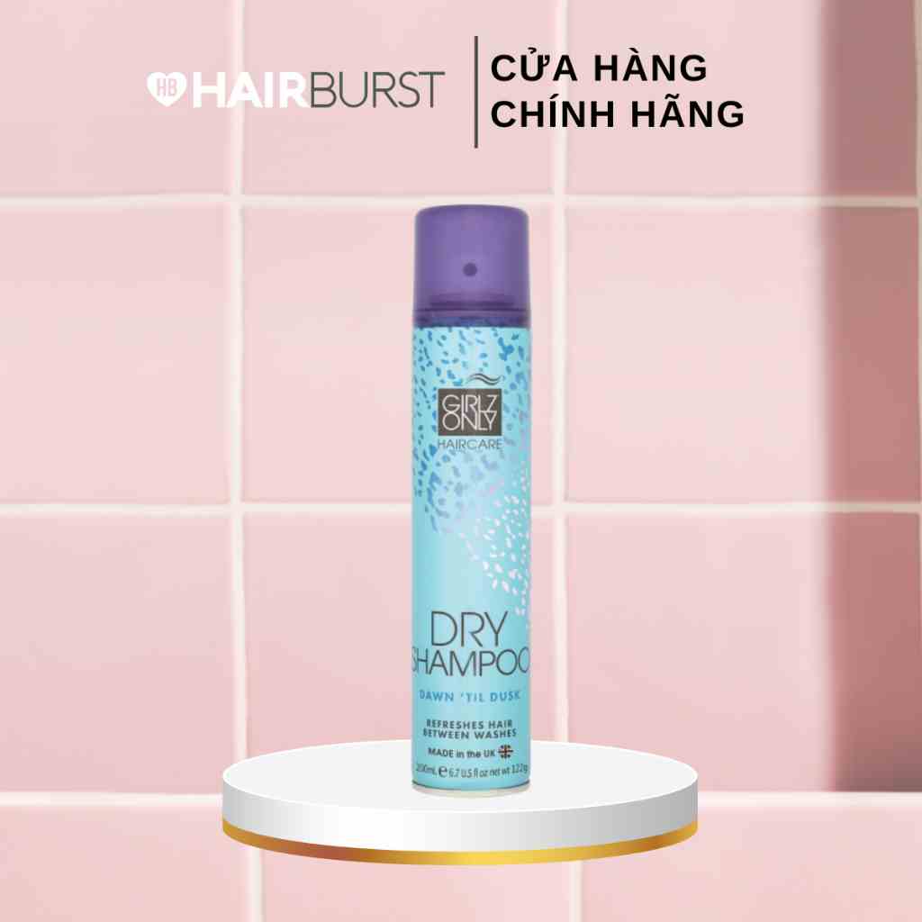 [QUÀ TẶNG KHÔNG BÁN] Dầu gội khô Girlz Only Dawn Til Dust (màu Xanh) 200ml