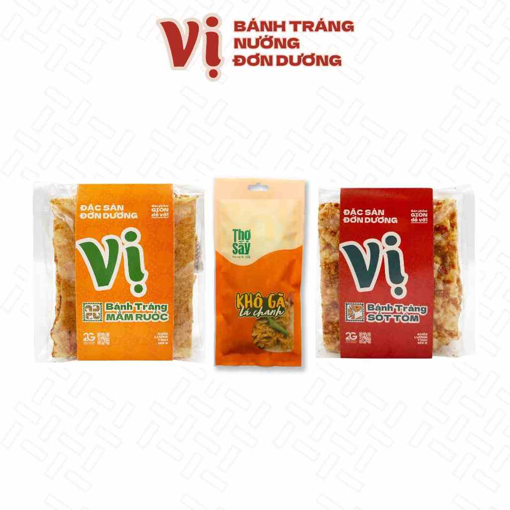 [Mã BMLTB35 giảm đến 35K đơn 99K] Combo Bánh Tráng Vị Kèm Túi Khô Gà Lá Chanh Thợ Sấy