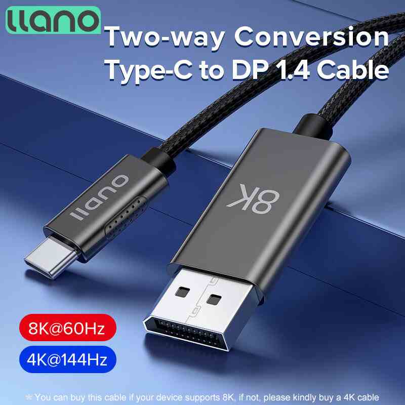 Dây Cáp Chuyển Đổi 1.8M 8K Type-C Sang DP 1.4 Cho Laptop / Màn Hình / PC / Switch PS4 PS5