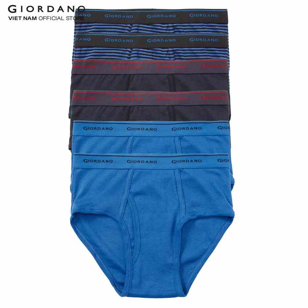 [Mã BMLTB200 giảm đến 100K đơn 499K] [Special Deal] Bộ 6 Quần Lót Nam Dạng Tam Giác Giordano Cotton Briefs 0117701437