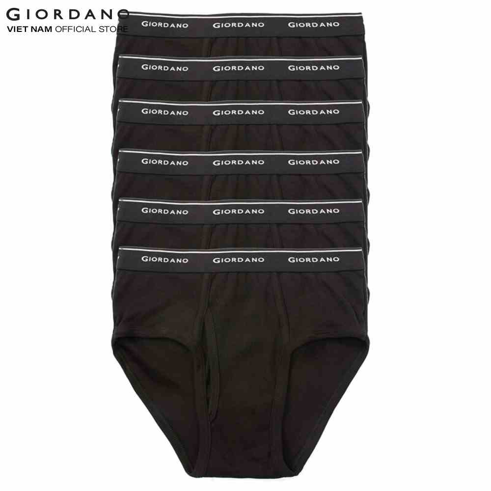 [Mã BMLTB200 giảm đến 100K đơn 499K] [Special Deal] Bộ 6 Quần Lót Nam Dạng Tam Giác Giordano Cotton Briefs 01177014