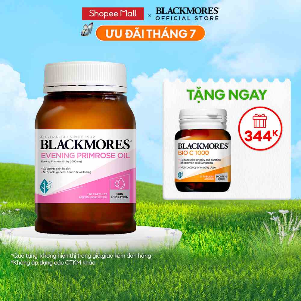 [QUÀ TẶNG 344K] Tinh Dầu Hoa Anh Thảo Hỗ Trợ Cân Bằng Nội Tiết Tố Blackmores Evening Primrose Oil Lọ 190 Viên