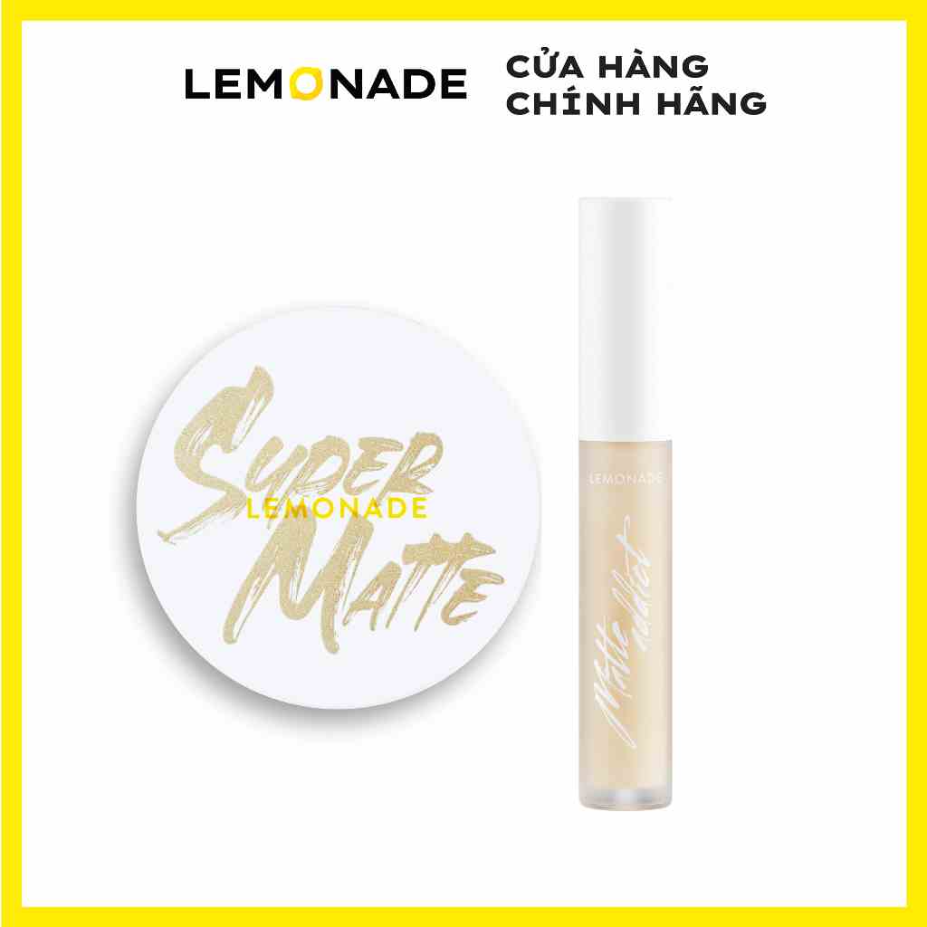 Combo Lemonade Phấn nước siêu kiềm dầu Supermatte Cushion 15g và Kem che khuyết điểm Matte Addict Concealer 3g