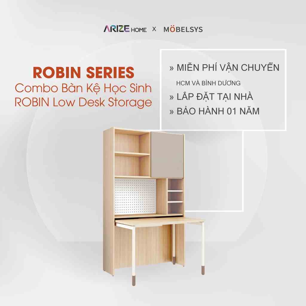 [Mã BMLTB200 giảm đến 100K đơn 499K] Combo Bàn Học Và Kệ Sách ARIZE Mobelsys Robin Low Desk Storage