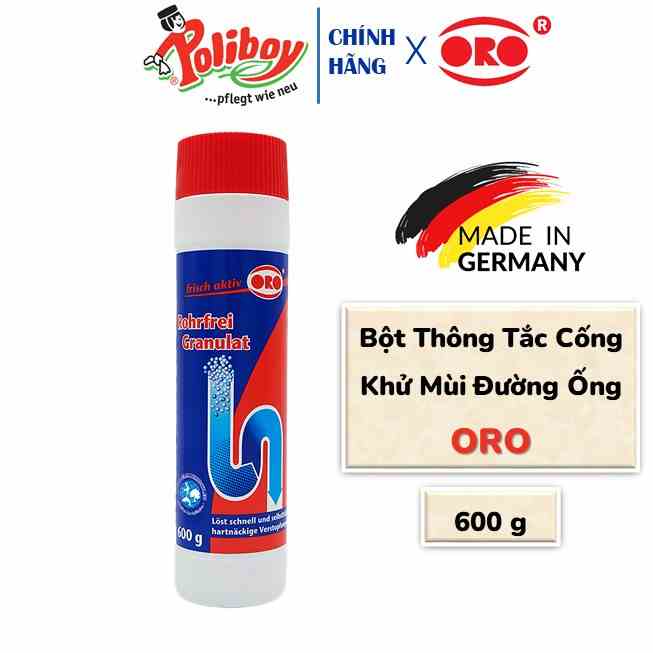 Bột Thông Cống ORO Khử Mùi Hôi Đường Ống Bồn Rửa 600g