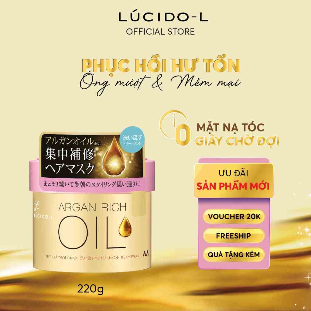 [Mã BMLTB200 giảm đến 100K đơn 499K] Mặt nạ tóc Lucido-L hair treatment phục hồi hư tổn 220g