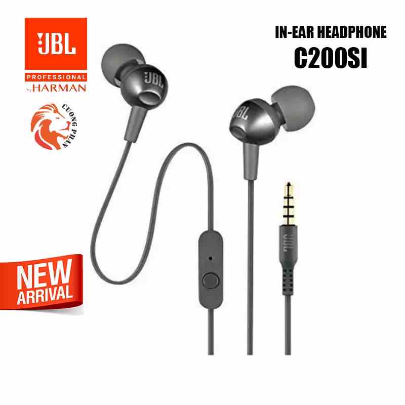 Tai Nghe Nhét Tai Có Micro JBL C200SI (màu Đen) - Hàng Chính Hãng PGI