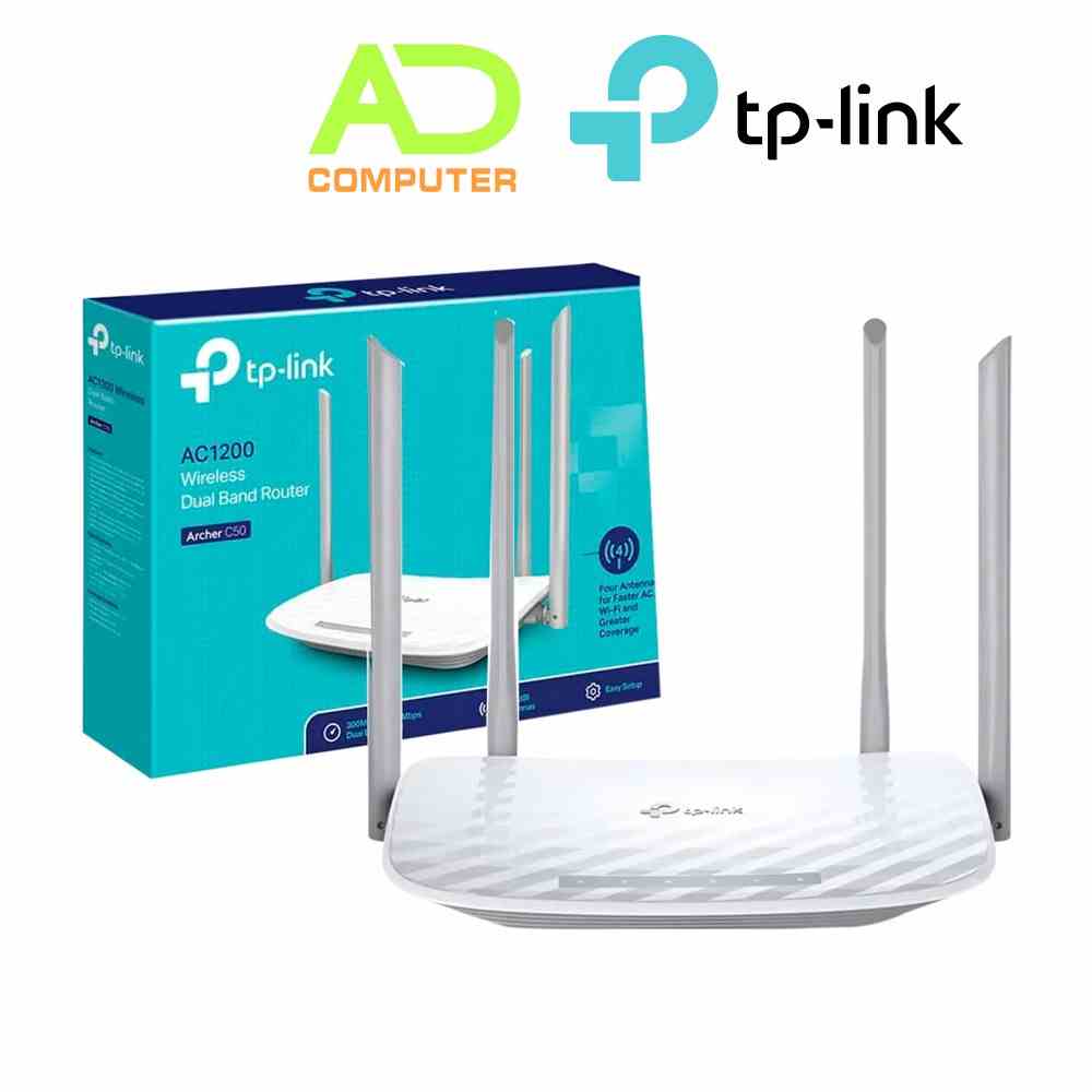 [Mã BMLTB35 giảm đến 35K đơn 99K] Bộ phát Wifi Băng Tần Kép AC1200 Tplink Archer C50 2.4GHz & 5GHz- Hàng Chính Hãng