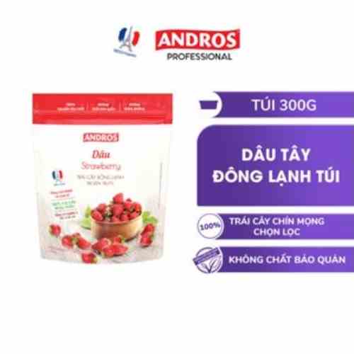 Dâu Đông Lạnh - Không chất bảo quản - Trái cây đông lạnh ANDROS IQF - 300g - [Chỉ giao HCM]