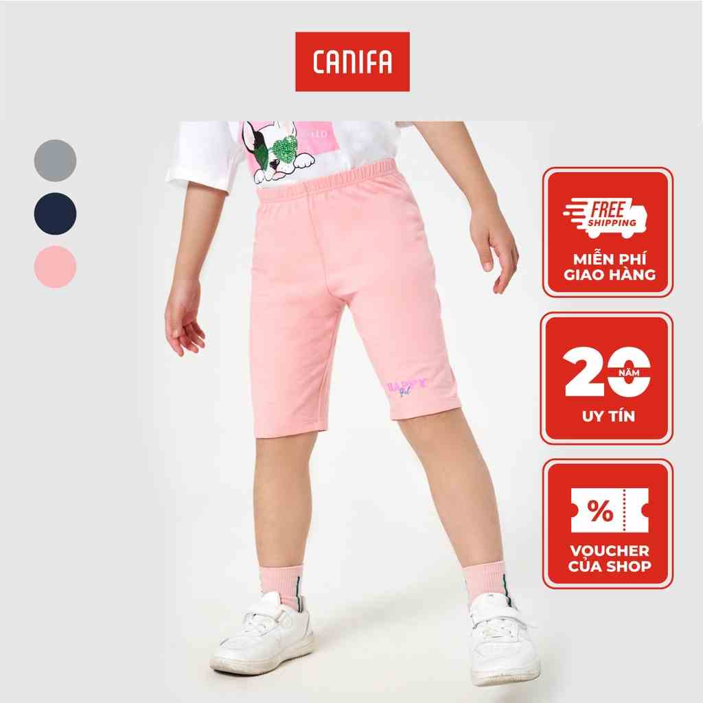 Quần legging bé gái CANIFA dáng lửng, cạp chun, dáng ôm có hình in 1BL23S002