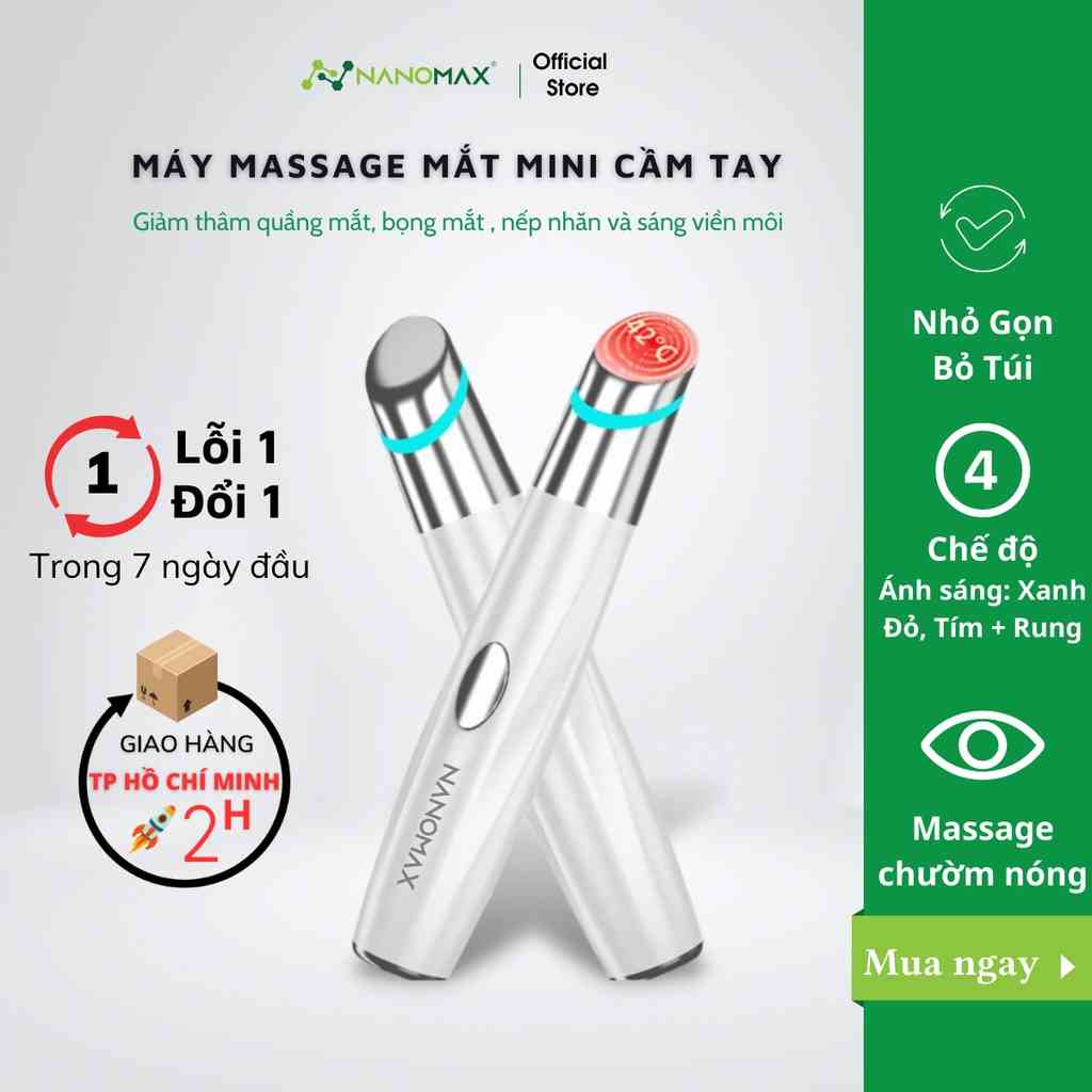 Máy Massage Mắt Cầm Tay Mini NANOMAX HY37 Nhiệt Rung Massage Giảm Quầng Thâm Nhức Mỏi Mờ Nếp Nhăn Chống Lão Hoá