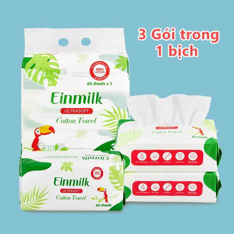 [Einmilk.ân ninh] khăn ướt  khô và ướt  2 trong 1 dành cho bé thương hiệu Einmilk đến từ Singapore CT6001