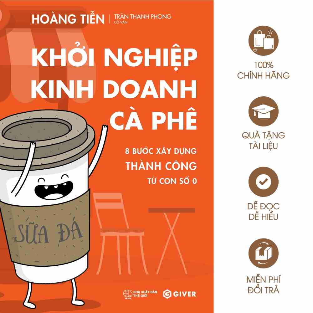 Sách - Khởi Nghiệp Kinh Doanh Cà Phê - 8 Bước Xây Dựng Thành Công Từ Con Số 0 - Bí Quyết Mở Quán Cafe Đông Khách