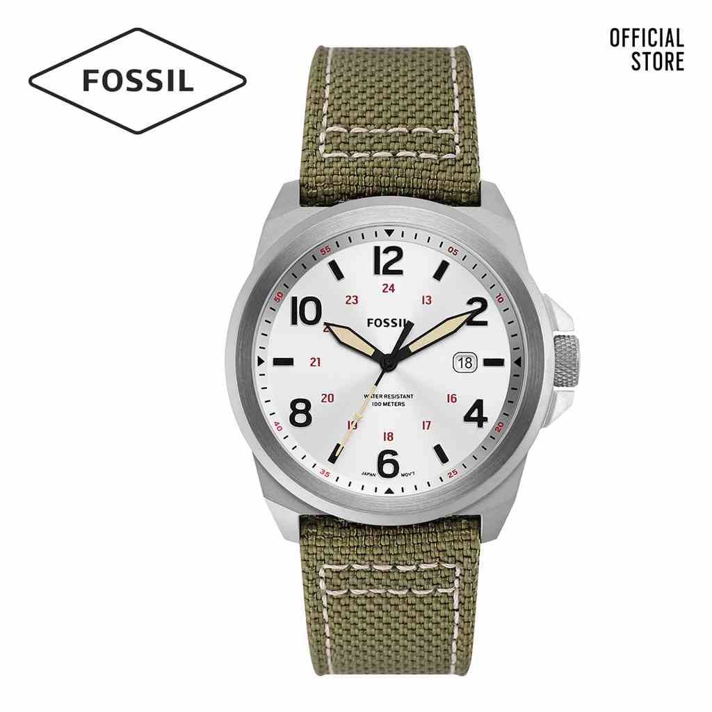 [Mã BMLTA35 giảm đến 35K đơn 99K] Đồng hồ nam Fossil BRONSON FS5918 dây nylon - màu xanh lá