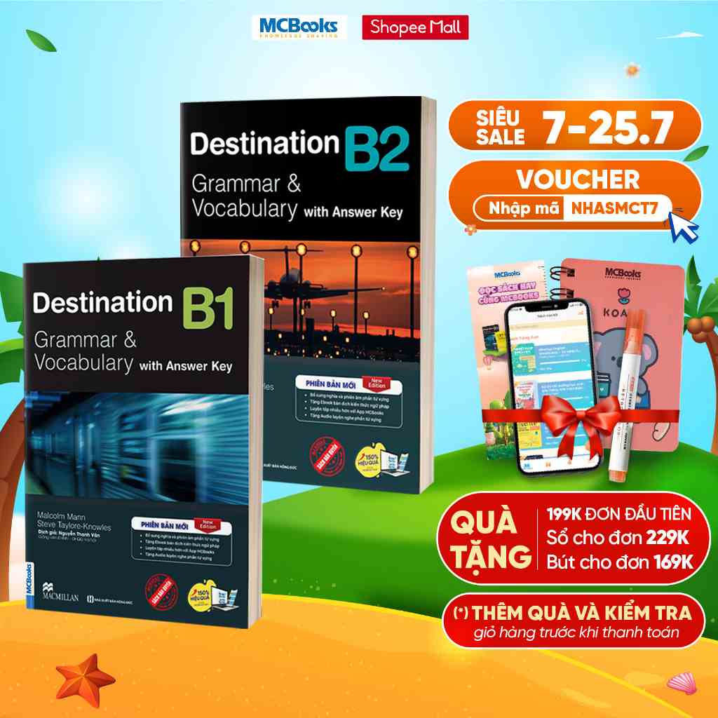 Sách - Destination B1 & B2 Grammar and Vocabulary Kèm Đáp Án Lẻ/Combo - Phiên bản mới 2023 MCBooks