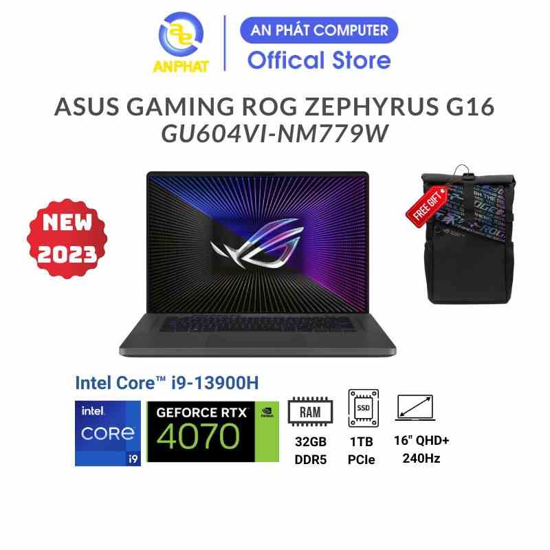 [Mã ELCL12 giảm 12% đơn 10TR] Laptop Asus ROG Zephyrus M16 GU604V-NM779W (ntel® ™ i9-13900H & RTX 4070 8G)