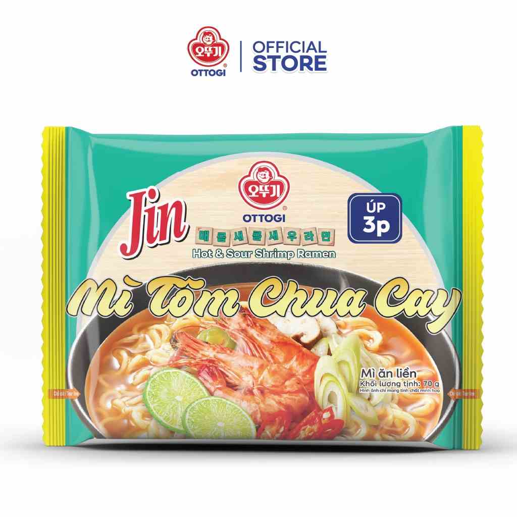 Mì ăn liền Jin Mì Tôm Chua Cay Ottogi 70g