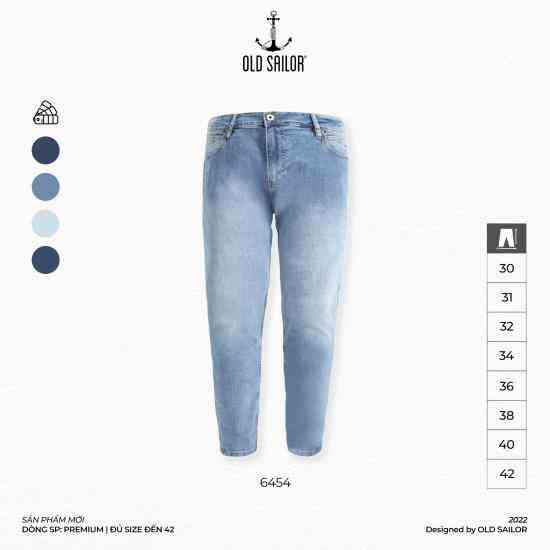 Quần Jean Nam Trơn OLD SAILOR - OSL PREMIUM CARROT JEAN - 6454 - Big Size Upto 42