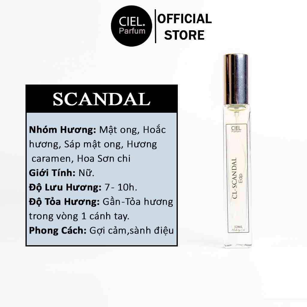 Nước hoa nữ cao cấp CL SCANDAL Edp chính hãng CIEL Parfum phong cách gợi cảm, sành điệu