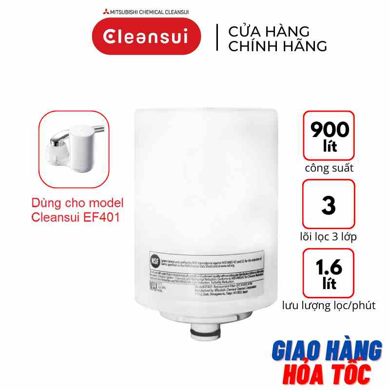 Lõi lọc nước thay thế Mitsubishi Cleansui EFC41W (dùng cho model Cleansui EF401) - Hàng chính hãng