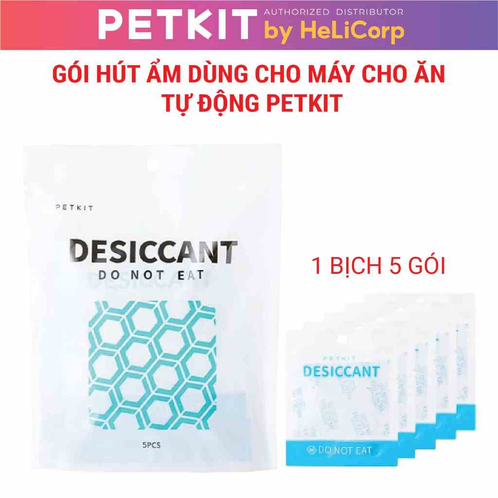 Combo 5 Gói Hút Ẩm Dùng Cho Máy Nhả Hạt, Máy Cho Mèo Ăn Tự Động Petkit - HeLiCorp