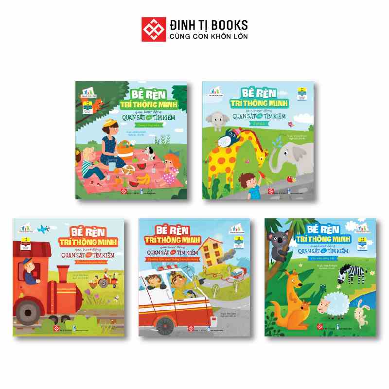 Sách Bé rèn trí thông minh qua hoạt động quan sát và tìm kiếm 5 chủ đề dành cho bé 0 - 6 tuổi - Đinh Tị Books