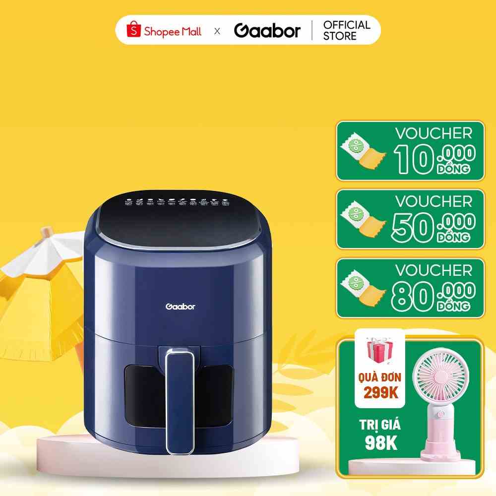 Nồi chiên không dầu điện tử GAABOR GA-E5D01 dung tích 5 lít công suất 1200W cửa kính quan sát thức ăn - Hàng chính hãng