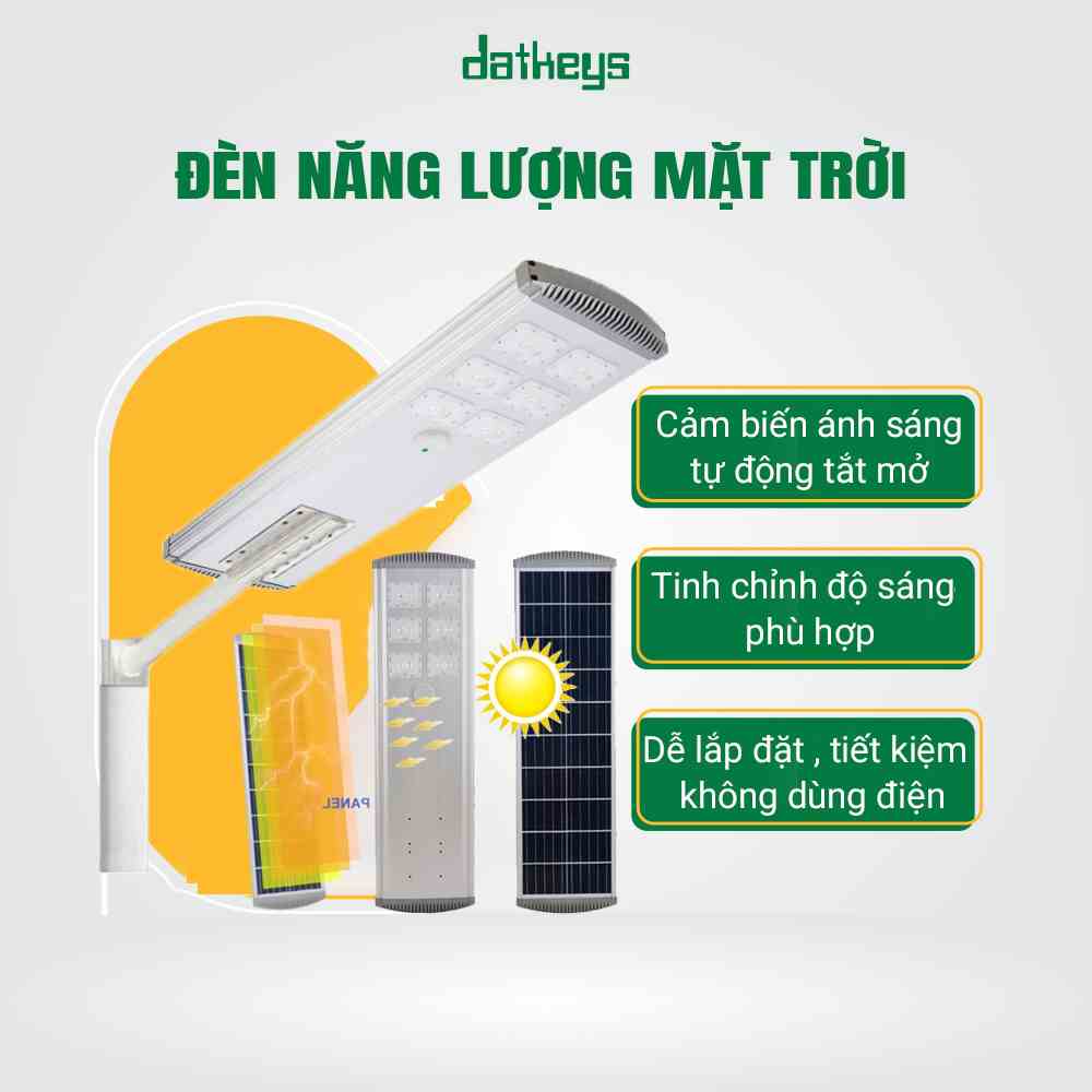 Đèn Năng Lượng Mặt Trời Sân Vườn, Đường Phố 600W DATKEYS Đèn Led Năng Lượng Cảm Biến Tự Động JD-A600