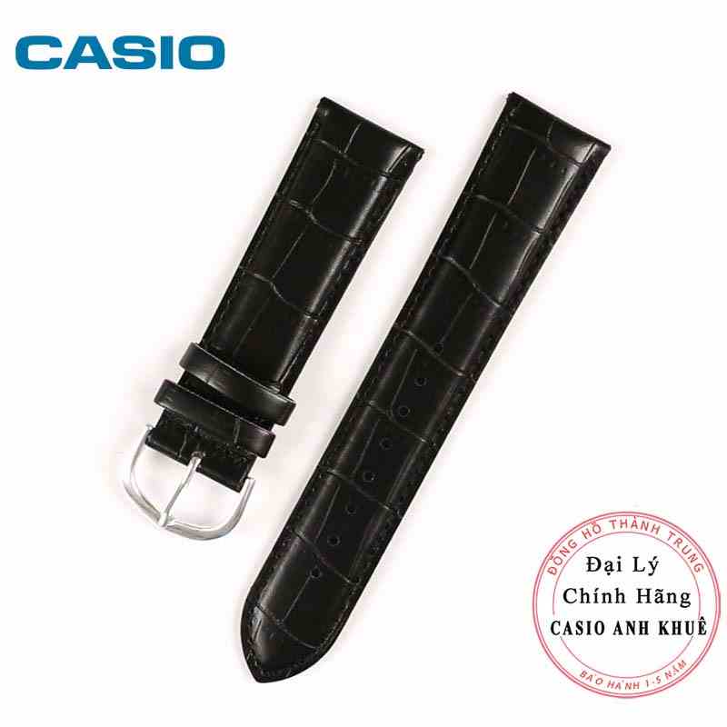 [Mã BMLTB200 giảm đến 100K đơn 499K] Dây da đồng hồ casio MTP-VX01L 22mm đen vân cá sấu