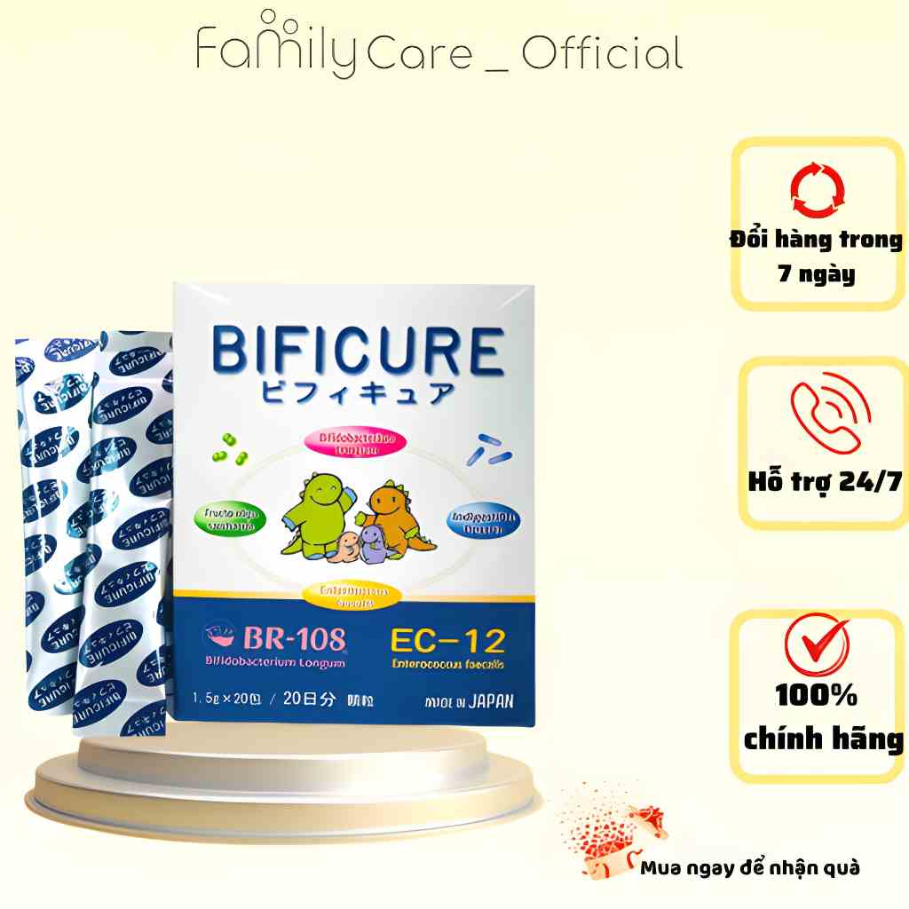 Bificure (Hộp 20 gói)-Hỗ trợ bổ sung lợi khuẩn, cải thiện táo bón, giảm triệu chứng rối loạn tiêu hoá