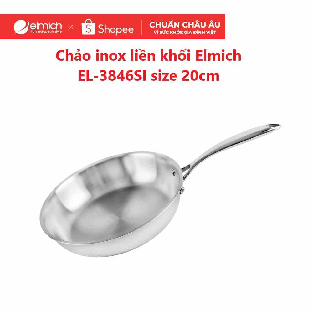 Chảo inox 3 lớp liền khối Elmich EL-3846SI size 20cm