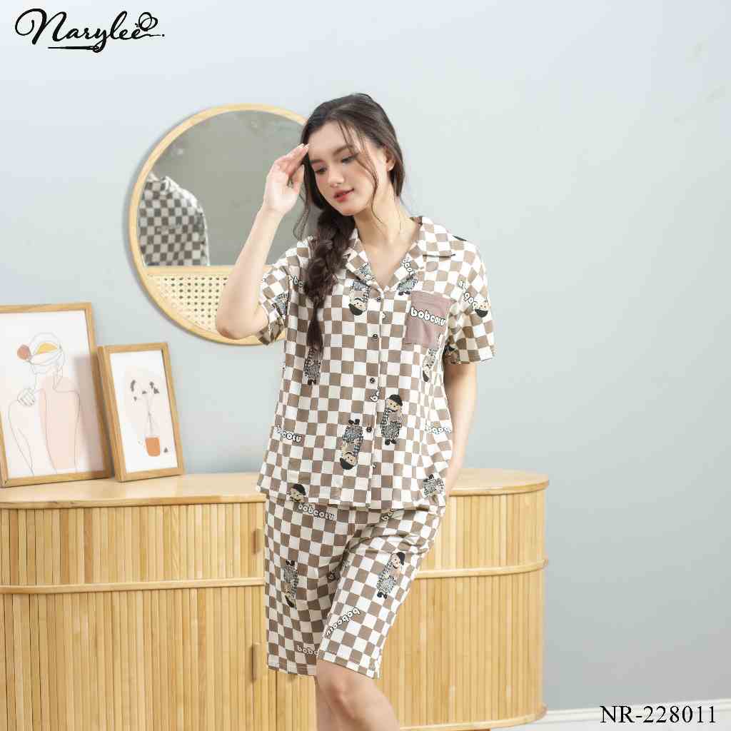 BỘ MẶC NHÀ ÁO CỘC TAY QUẦN LỬNG CHẤT COTTON CAO CẤP NARYLEE NR-228011