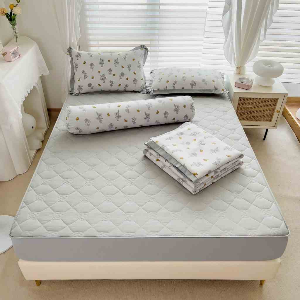 Bộ Chăn Ga Gối Trần Bông HIN BEDDING Chất Liệu Cotton Đũi Dày Dặn Mềm Mịn Cao Cấp Kích Thước 1m6,1m8,2m2