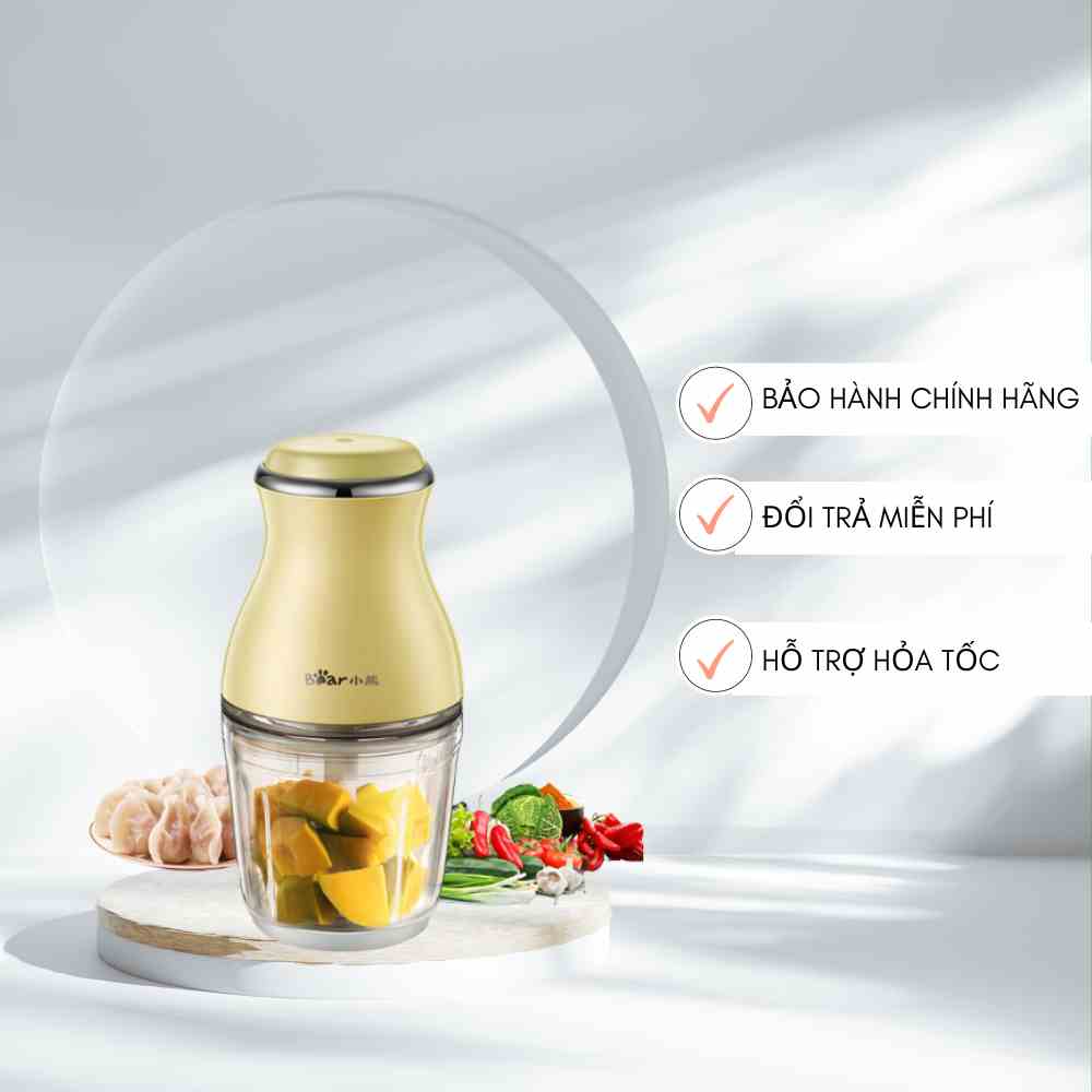 Máy Xay Ăn Dặm Bear B02R1 0,6L Đa Năng Cao Cấp, Xay Thực Phẩm Cho Bé, Xay Thịt, Xay Cá