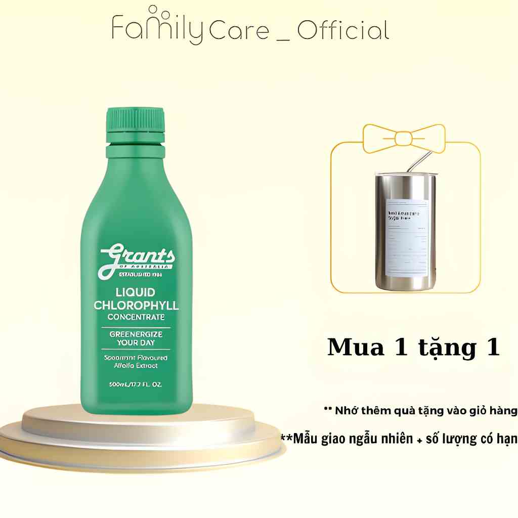 Nước Diệp Lục Cô Đặc Grants Liquid Chlorophyll Concentrate 500ML Tăng Cường Sức Đề Kháng Thải Độc Gan