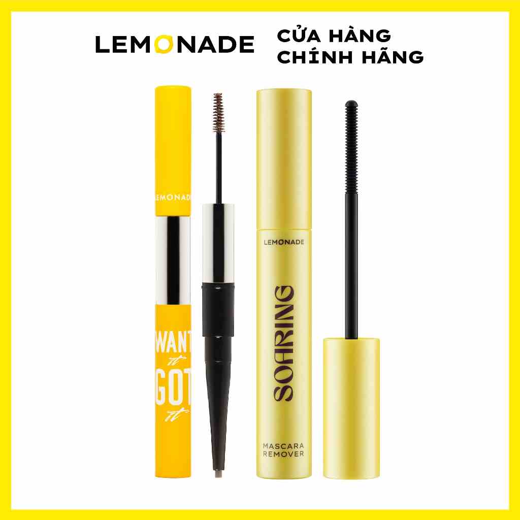 Combo Lemonade Chì kẻ mày 2 đầu Want It Got It 2.75g và Tẩy trang mi sạch dịu không cay mắt Remover 6ml