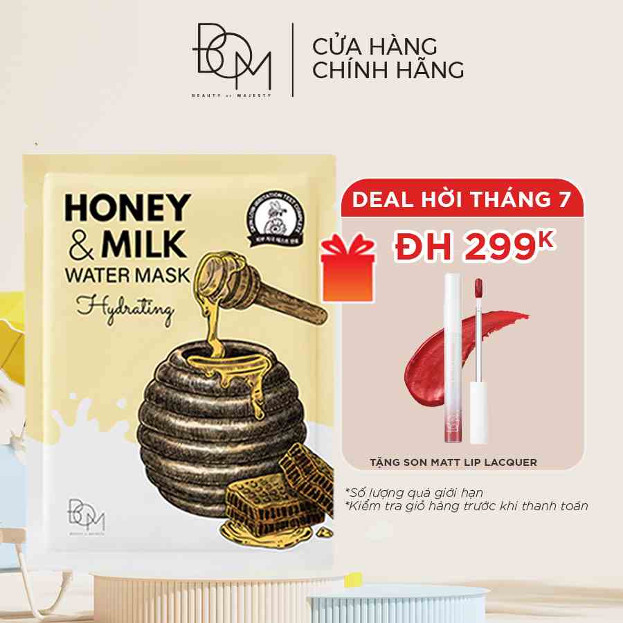 [Mã BMLTB35 giảm đến 35K đơn 99K] Mặt Nạ Cấp Ẩm BOM Honey & Milk Hydrating Water Mask 25g