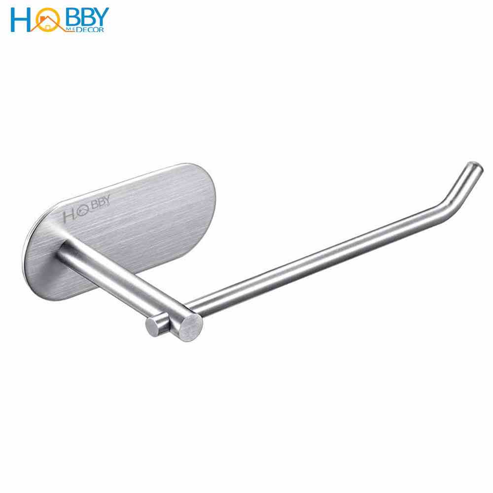 Kệ để cuộn giấy vệ sinh dán tường phòng tắm Hobby Home Decor G8 inox 304 kèm keo dán gạch men kính