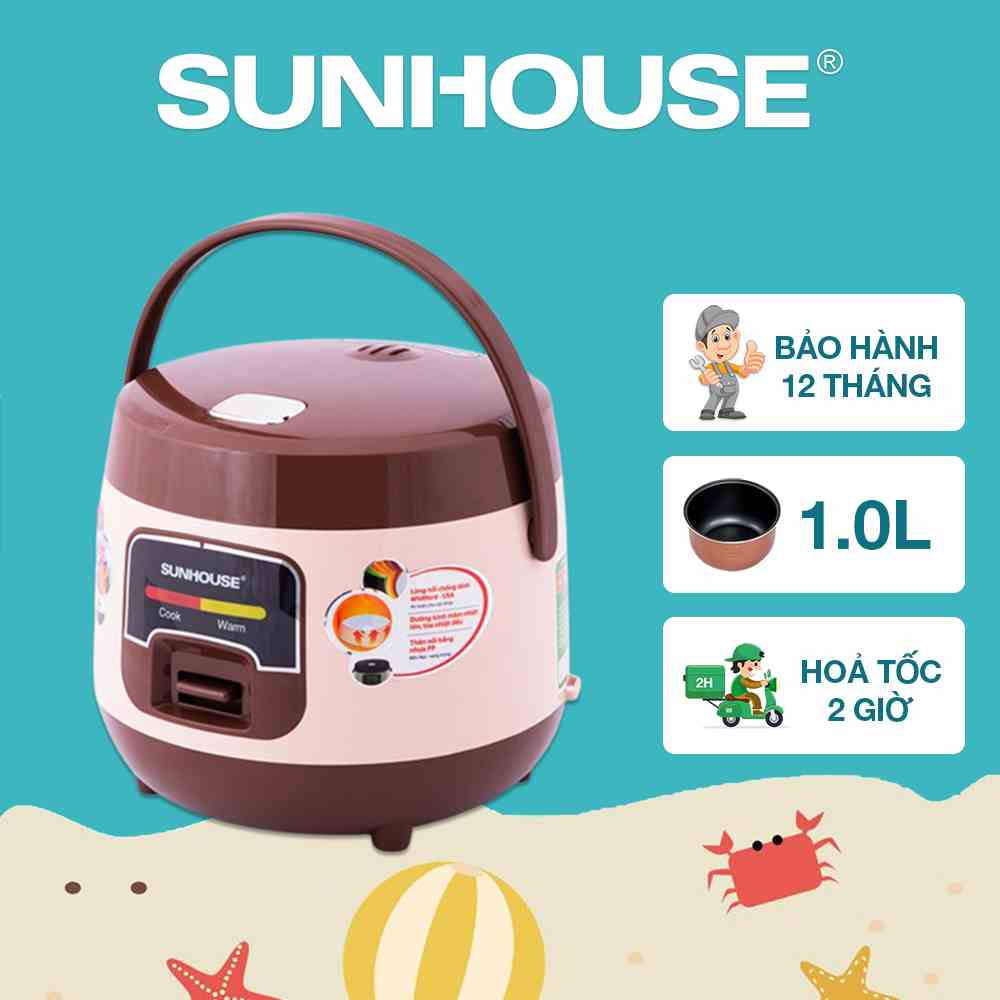 Nồi cơm điện 1L SUNHOUSE SHD8208C - Bảo hành chính hãng 12 tháng