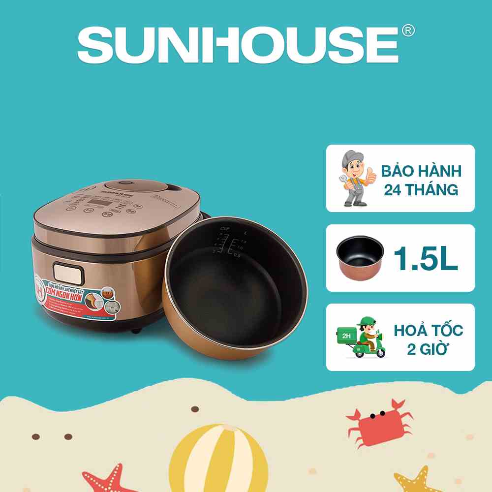 Nồi cơm điện cao tần 1.5L SUNHOUSE MAMA SHD8955 - Bảo hành chính hãng 24 tháng