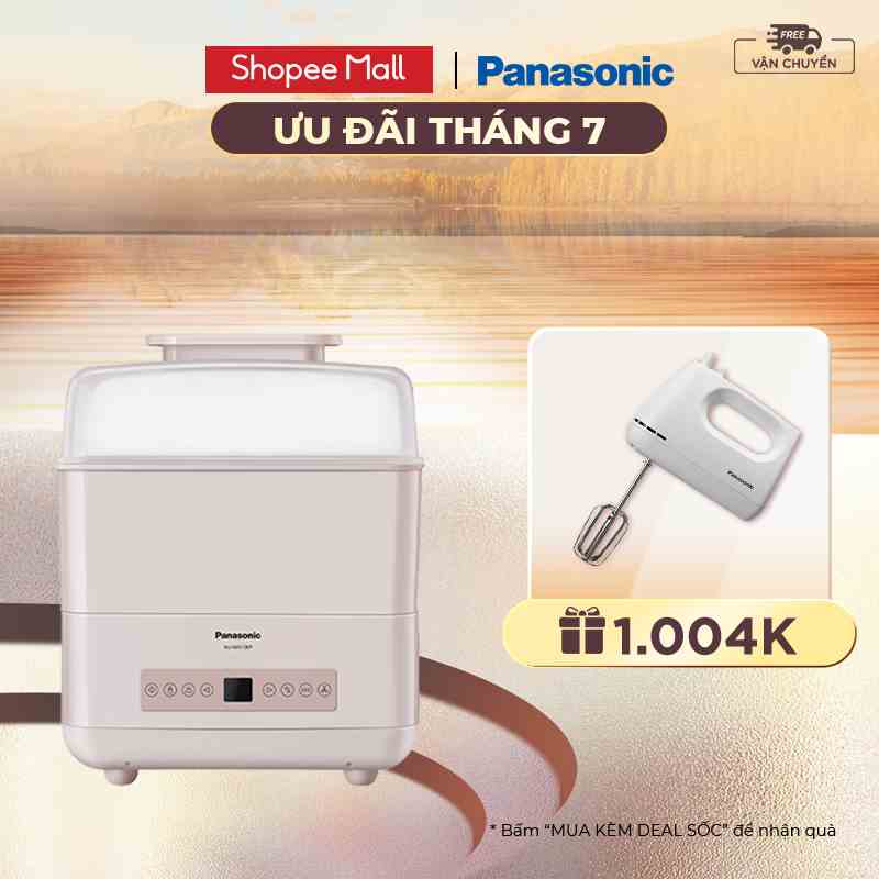 Máy tiệt trùng sấy khô đa năng Panasonic NU-MX100PYUE-Tiệt trùng 99.99%-Tích hợp hâm sữa