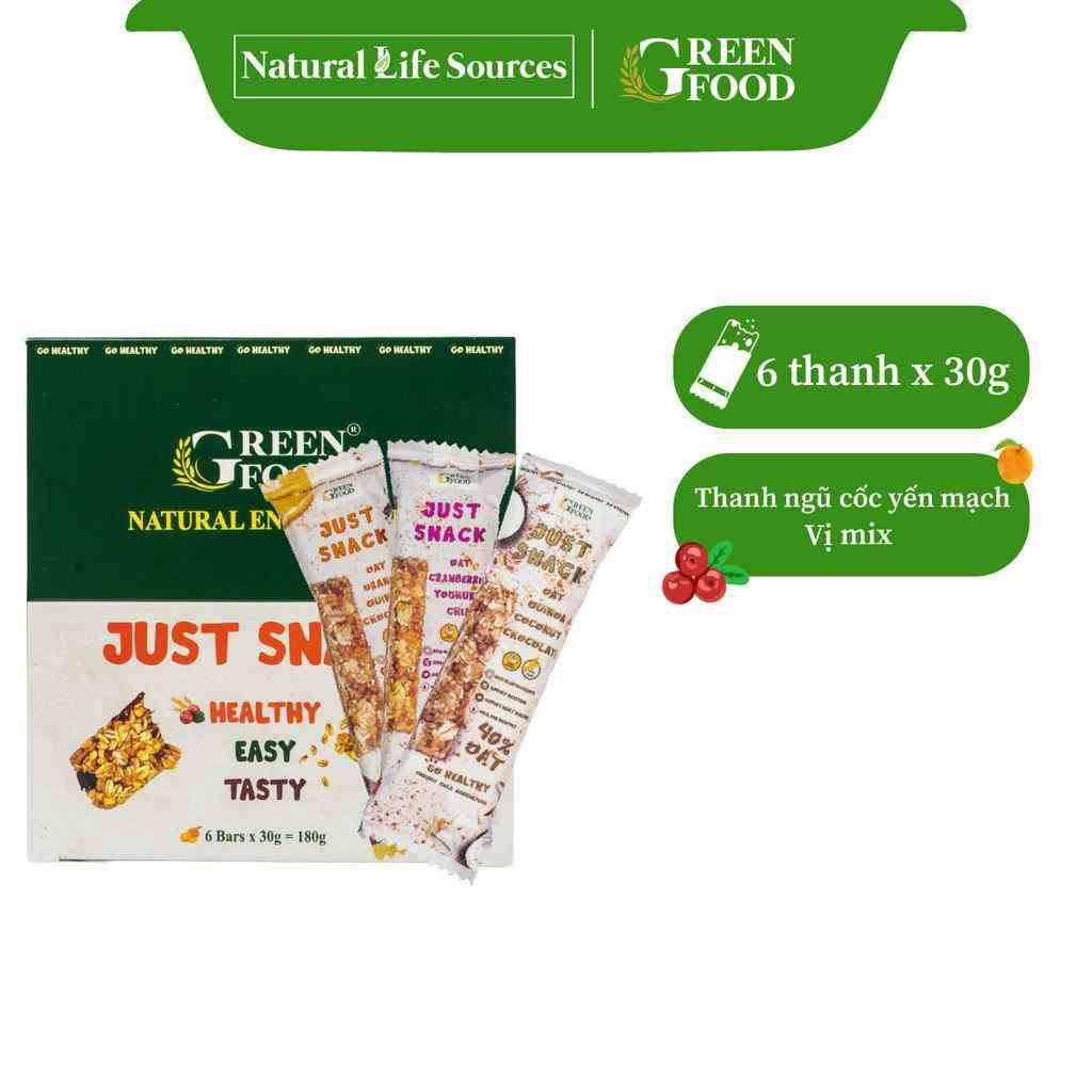 Hộp 6 thanh ngũ cốc yến mạch Chile JUST SNACK Mix 3 Vị (6x30g/thanh)