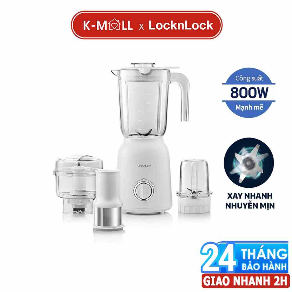 Máy xay sinh tố LocknLock đa năng dung tích 1,5L màu trắng - EJM416WHT - K-MALL