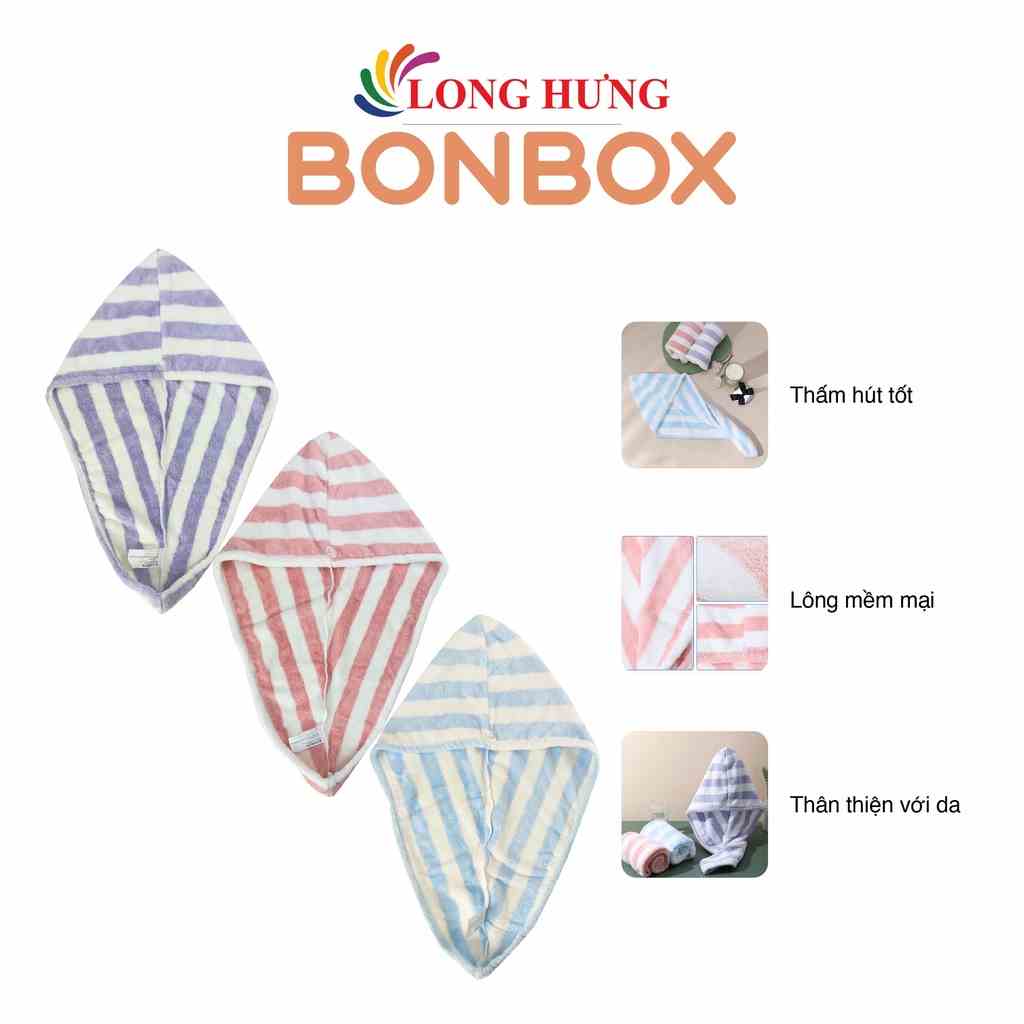 [Mã BMLTA35 giảm đến 35K đơn 99K] Khăn gội đầu quấn tóc BONBOX 60x25 cm BT10 - Hàng chính hãng