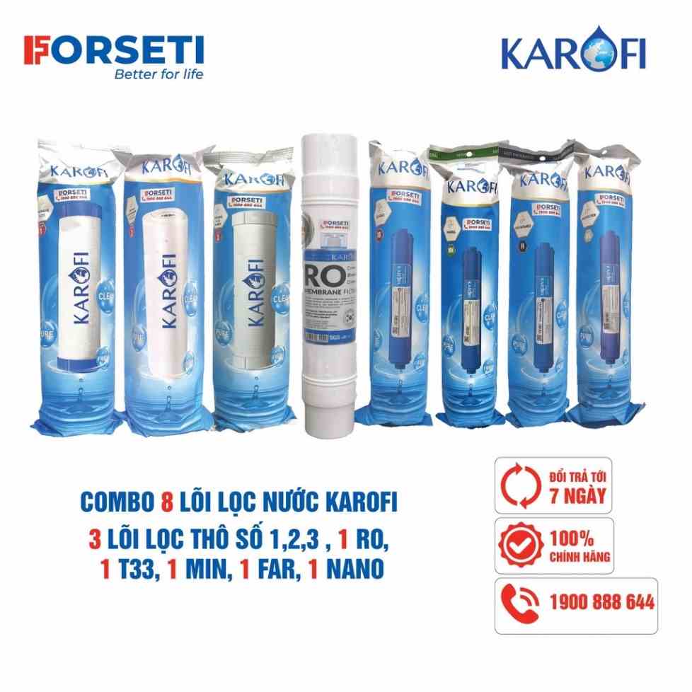 Combo 8 lõi lọc nước Karofi chính hãng dùng cho máy lọc nước Karofi O-H128