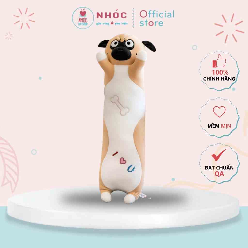 [Mã BMLTB200 giảm đến 100K đơn 499K] Gối Ôm Chó Pug Thêu Xương Bông Cao Cấp - NHÓC