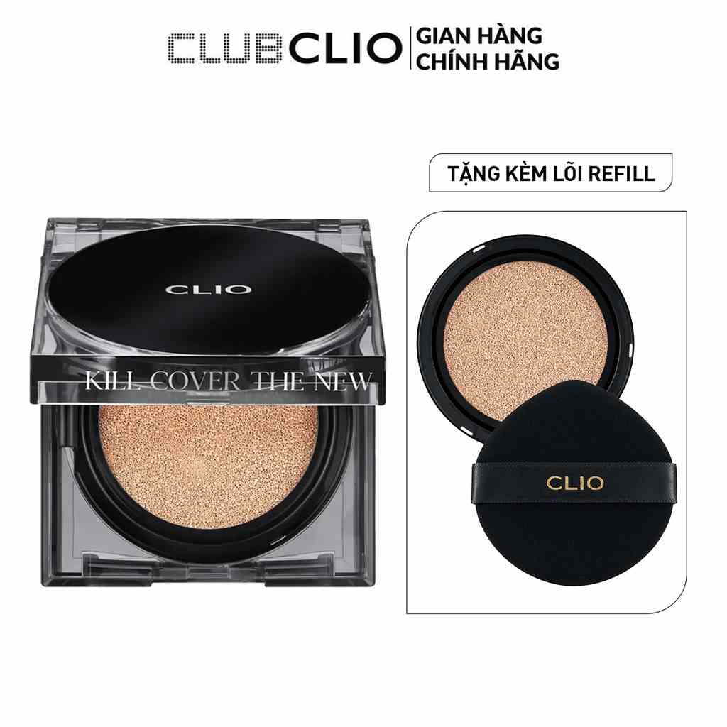 Phấn Nước Che Khuyết Điểm Hoàn Hảo Clio Kill Cover The New Founwear Cushion SPF50+ PA+++ 15G (Tặng 1 lõi refill)